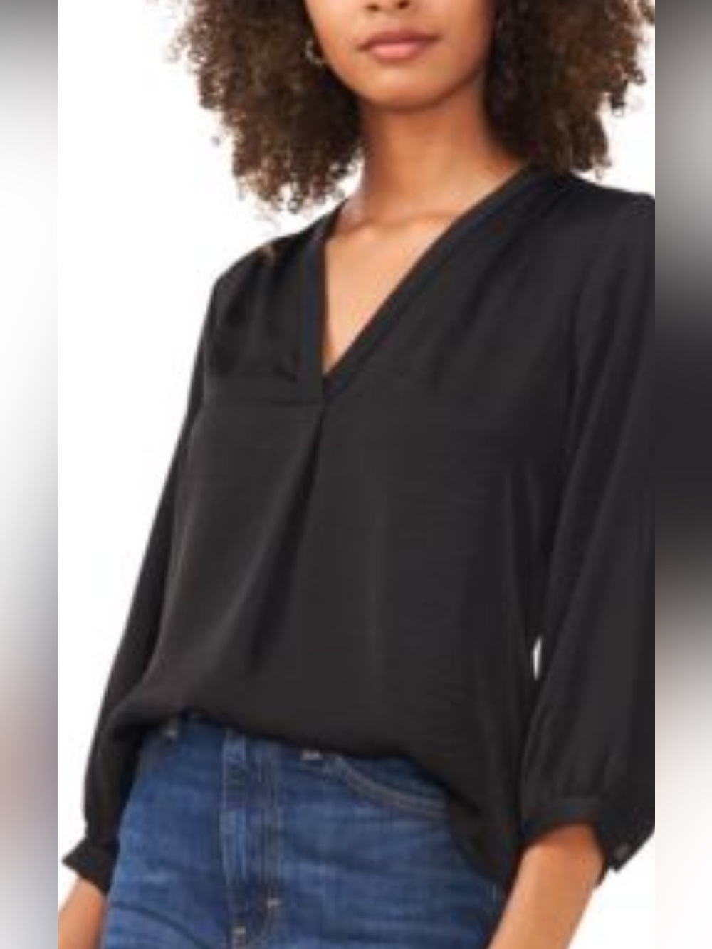 NWOT Vince Camuto Black Patterned Blouse Size Large